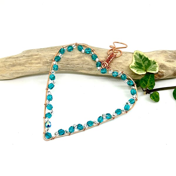 Turquoise Blue Heart Decoration 