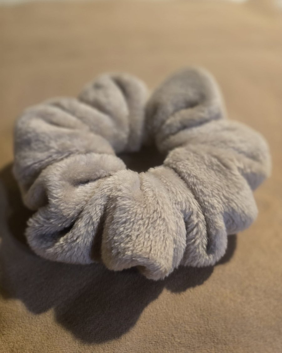 Soft Brown Furry Scrunchie