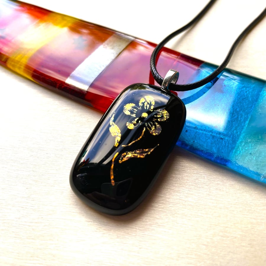 Vintage Rose Glass Pendant