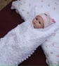 Handmade Wrap Shawl For Baby In A Lovely Soft White Yarn (A711) - Image 2