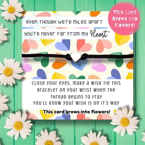 Wish String Bracelet With Plantable Packing Card, Friendship Gift, Handmade