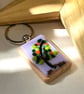 Fused glass lilac tree keyring  - Image 2