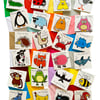 Digg Design 24 pack of wonderfu animal design birthday cards. Coloured envelopes