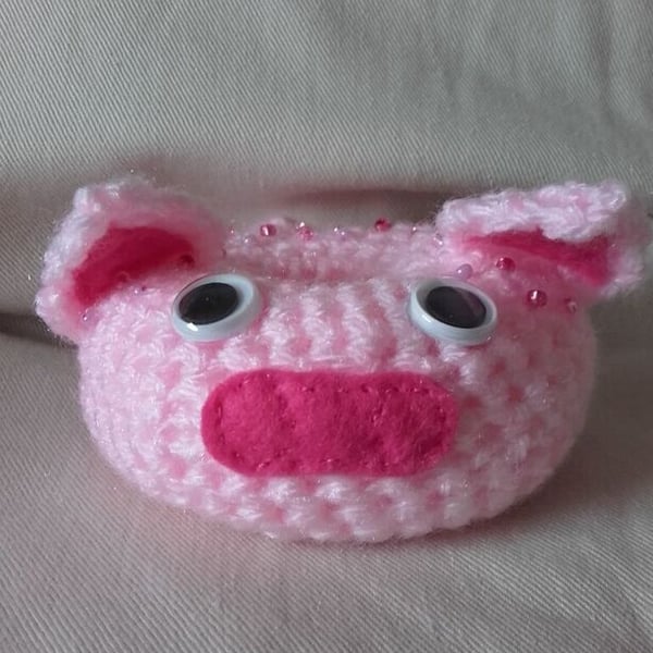 Pig donut pin cushion, Pink pig pin cushion, Piggy dough nut, crocheted pig