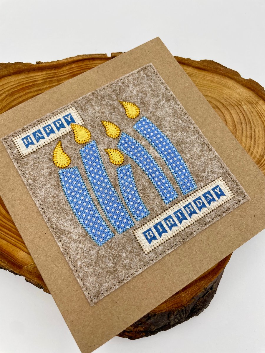 Five happy birthday candles card