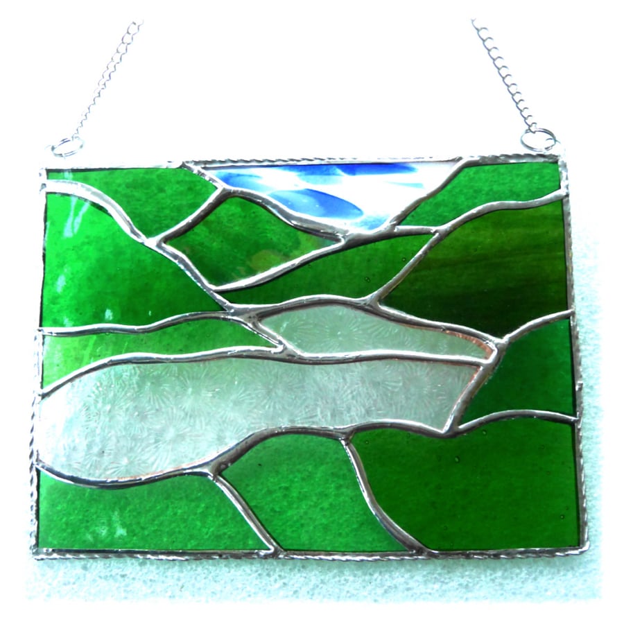 SOLD Lake District Panel Stained Glass Picture Landscape 013