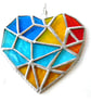 Geometric Patchwork Seaside Heart Suncatcher Stained Glass 006 - Image 6