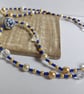 Ceramic Bloom Blue & Gold Floral Necklace - Image 2