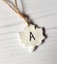 Leaf shaped Initial decoration, clay, handmade - Image 2