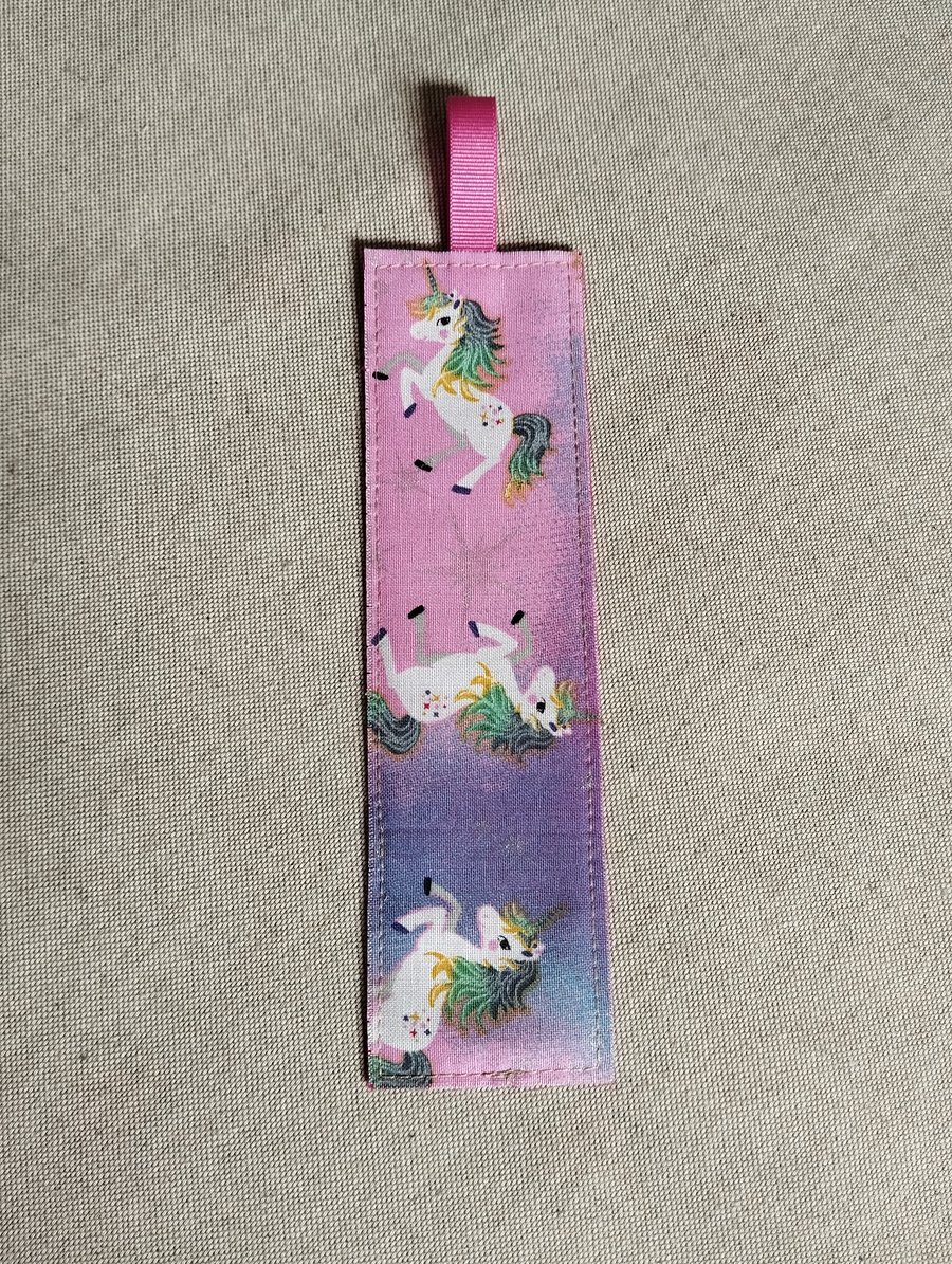 Unicorn Fabric Bookmark 