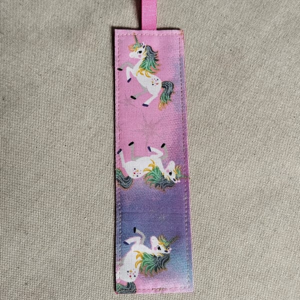 Unicorn Fabric Bookmark 