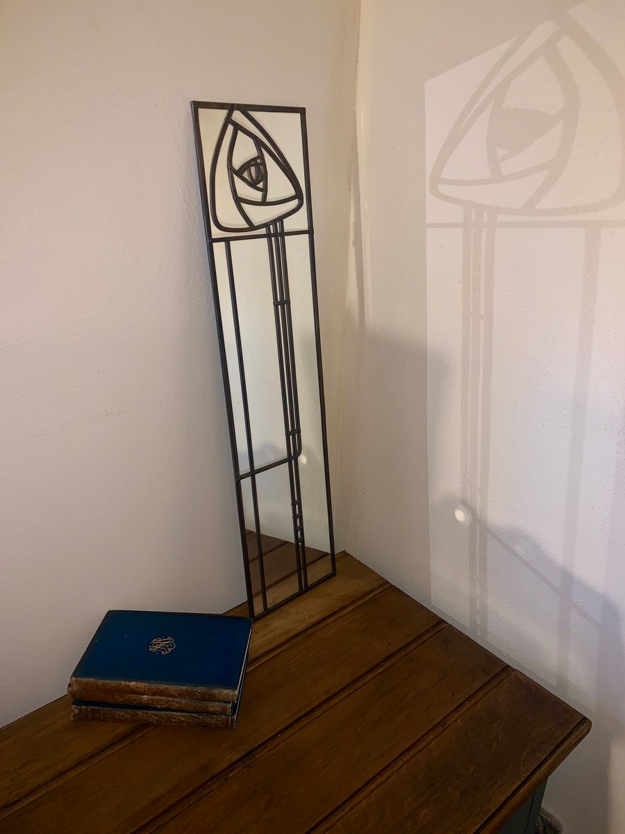 Black Lead Art Deco Mirror.