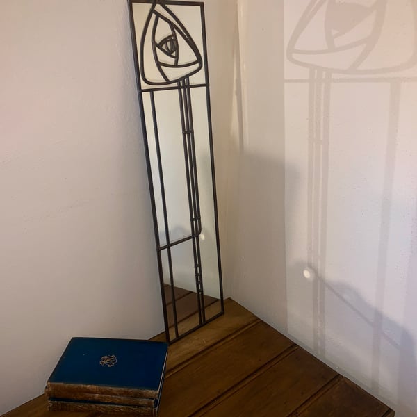 Black Lead Art Deco Mirror.