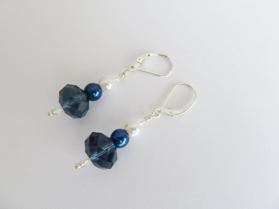 blue sterling silver earrings