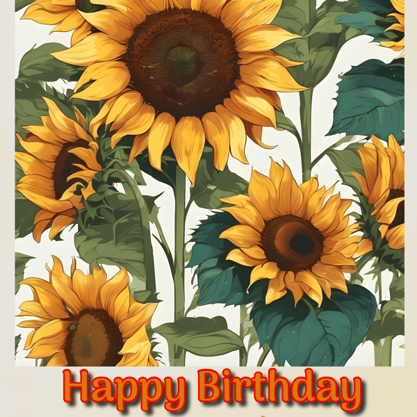 Sunflowers Happy Birthday MUM Card A5