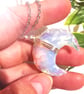 Moon necklace Opalite silver stone pendant, pretty silver necklace gift for her, - Image 2