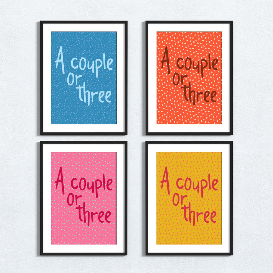 Brummie phrase print: A couple or three