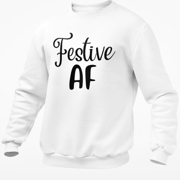 Festive A F Christmas JUMPER - Funny Novelty Christmas Pullover