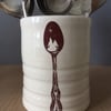 Cutlery pot. Spoon storage. Vase. Handmade pottery. Housewarming.Kitchen.