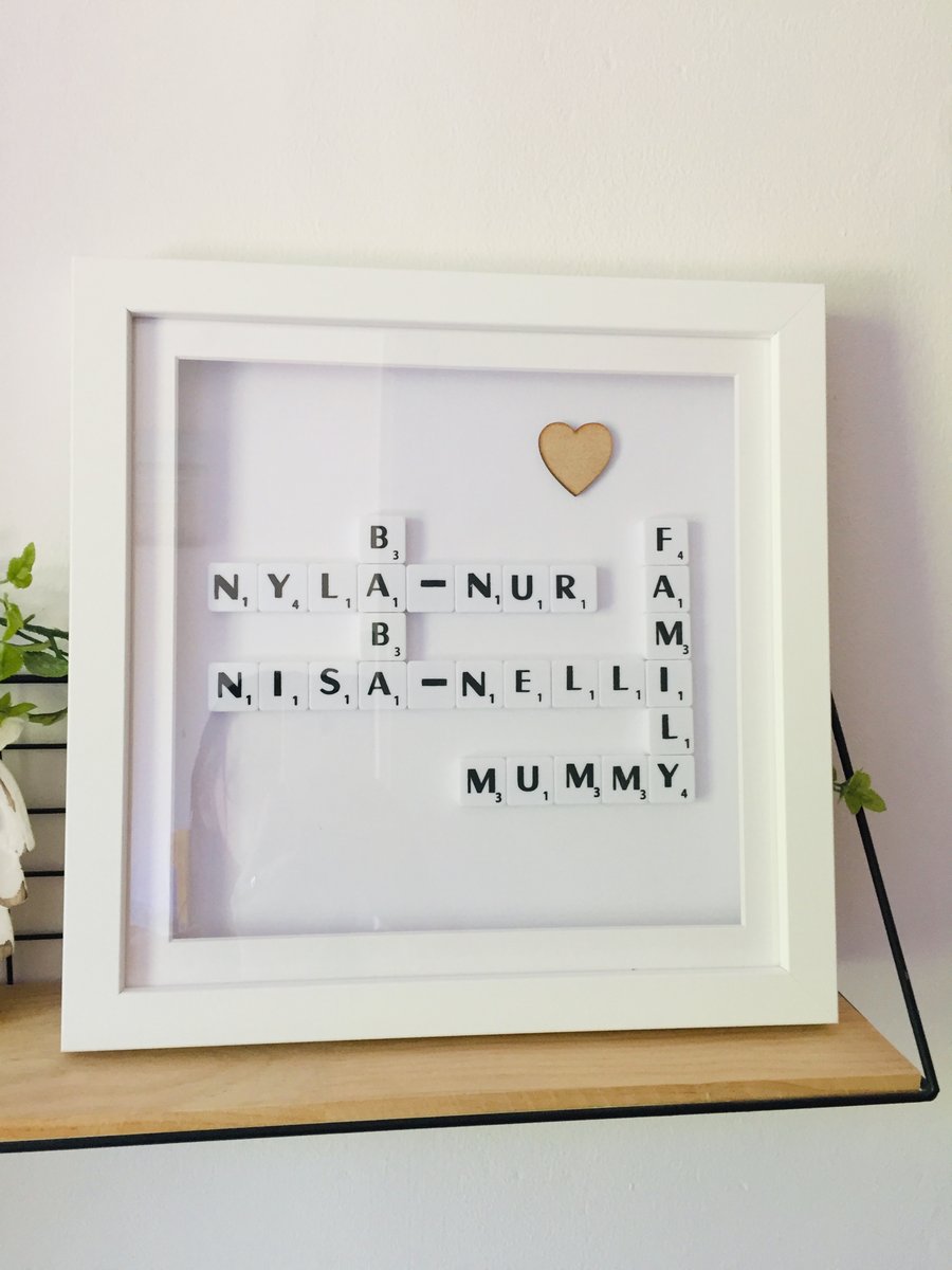 Scrabble picture frame personalised gifts