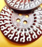 6cm Raised Edge  BROWN Patterned Large Wood  Buttons TREE pattern - Image 1