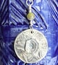 Sterling silver botanical pendant with daffodil and tourmaline. - Image 6