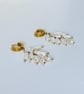 High-Lustre Biwa Pearl Cascade Earrings – White & Purple Freshwater Pearls - Image 5