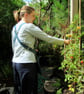 Harvesting Pouch Apron with Cross Back Straps for Gardeners. Teal Canvas - Image 3
