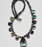Designer Natural Abolone Shell & Peacock Freshwater Pearl Necklace  - Image 6