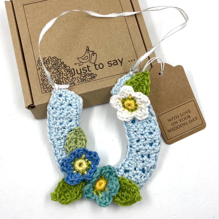 Crochet Horseshoe - Alternative to a Wedding Card