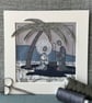 6" square machine-stitched Nativity scene picture. My own original design.