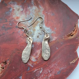Silver Sycamore Seed Earrings Small