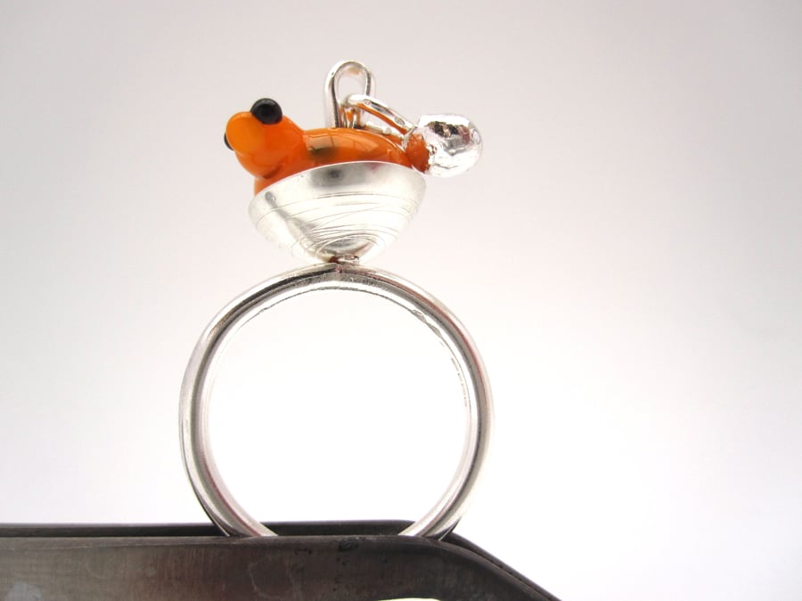 Springtime Bird Silver Ring - (made by artist maker)