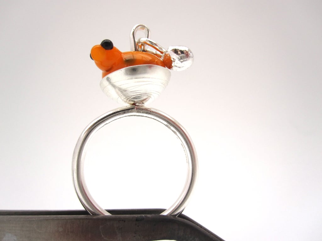 Springtime Bird Silver Ring - (made by artist maker)