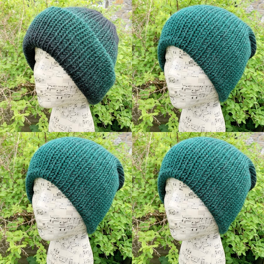 Reversible Hat. Double Layered Beanie. Slouchy. Woolly Hat. Woollen Hat. Hats.
