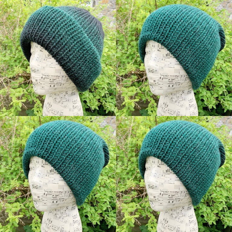 Reversible Hat. Double Layered Beanie. Slouchy. Woolly Hat. Woollen Hat. Hats.