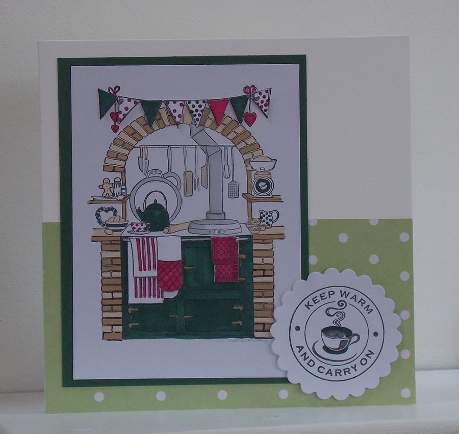 Aga Keep Warm and Carry On Blank Card