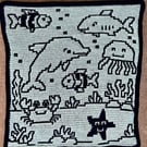 Handmade Crochet Under the Sea Blanket – Navy & Duck Egg