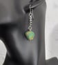 Sterling silver and turquoise bead long scribble earrings - Image 1