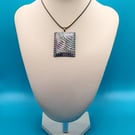 Handmade Square Polymer Clay Pendant Necklace, Colourful Geometric Artisan Jewel