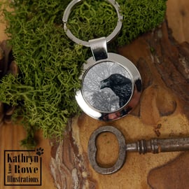 Raven, Wildlife, Corvid, Raven Keyring, Keyring, Bird Gift, Dark Arts, Letterbox