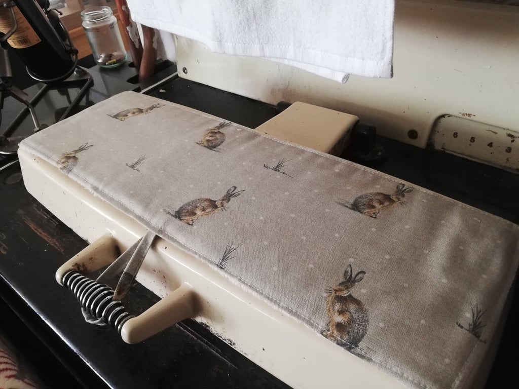 Rayburn Pattern 2 3 Regent Hob Lid Mat Pad Hat Cover Hares Brown Rabbit