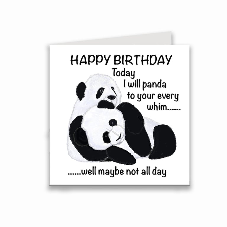 Panda birthday card for your loved one or partner