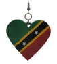 St Kitts and Nevis flag earrings, love Saint kitts and Nevis,loveheart jewellery - Image 4