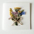 Handmade 'Dandelion Bouquet' Pressed Flower Blank Greeting Card 