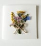 Handmade 'Dandelion Bouquet' Pressed Flower Blank Greeting Card 