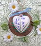 Bluebell hand-painted ceramic Christmas heart decoration  - Image 2