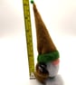 OOAK Handmade Autumn Gonk 15.5cm Brown Coat Hat Holding a Book Needle Felted - Image 3