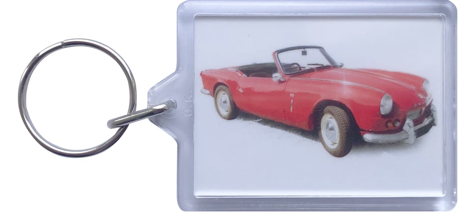Triumph Spitfire Mk1 1964 - Keyring with 50x35mm Insert - Car Enthusiast