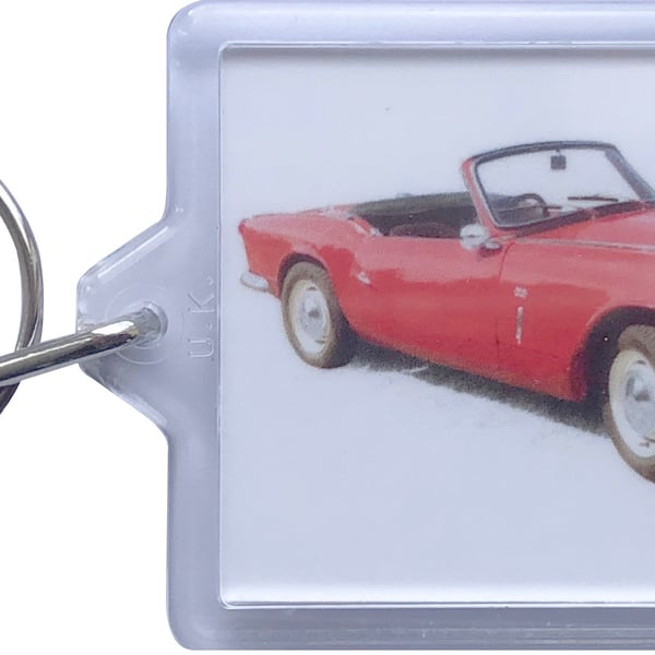 Triumph Spitfire Mk1 1964 - Keyring with 50x35mm Insert - Car Enthusiast